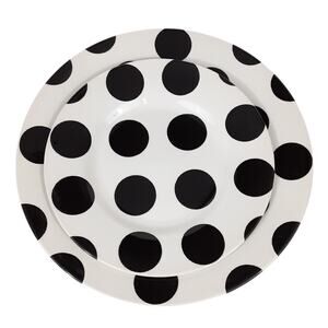 Royal Stafford England Monochrome Polka Dots Place Setting 2pc 11 & 8.5in Plates